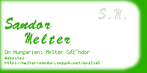 sandor melter business card